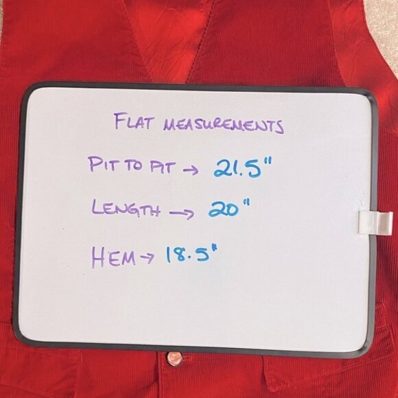 Vintage Red Corduroy Vest L - Picture 6 of 10